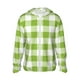 thumbnail image 1 of Fotbe White Green Plaid Chaqueta con Protección Solar UPF 50+ para Hombre y Mujer, Camisa con Capucha y Bolsillos-Small, 1 of 7