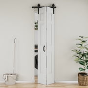 24 X 84 Closet style Paintable 6 Lattice Shapes Interior Bi-Fold Barn Door With Installation Hardware Kit