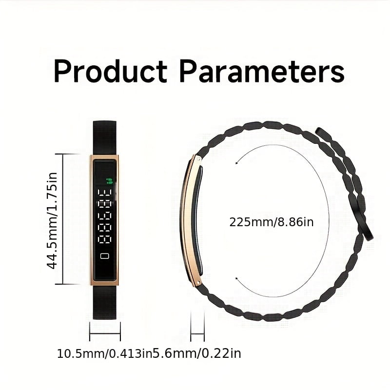 Smart Bracelet with HD Touch Screen, Zinc Alloy Case, Sports Tracker & Step Counter - Multifunctional Fitness Watch, Compatible with Iphone/ Android, USB Rechargeable Battery, Smart Notifications