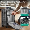 thumbnail image 2 of Joyway Bagage à Main Rigide 20 Pouces en PC avec Cadre en Aluminium, Poche avant, Port de Chargement USB et Porte-Gobelet, Roues Pivotantes, Cadenas TSA, Taille Approuvée par les Compagnies Aériennes, 2 of 7