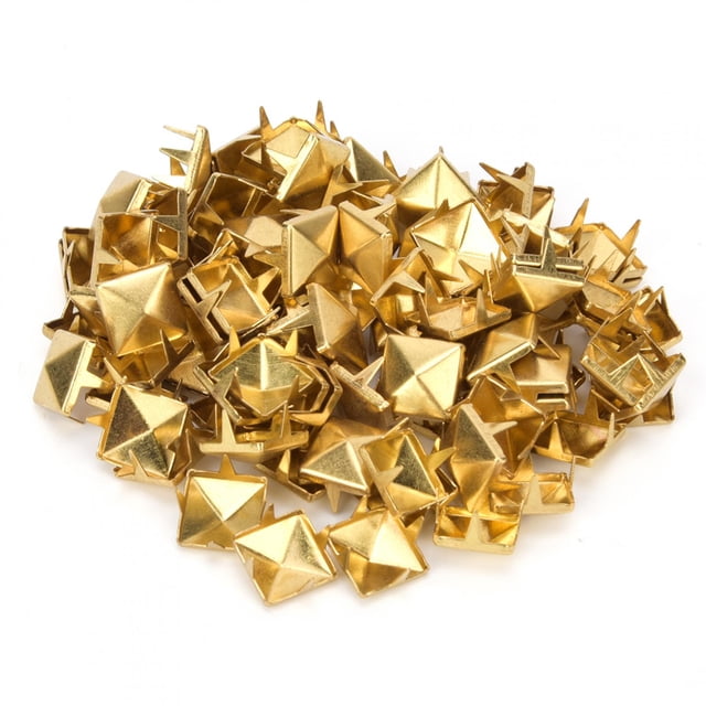 Craft Collection 100 PCS 9MM Brass Copper Square Rivets Apparel Shoes Bag Accessories For Leather Decoration