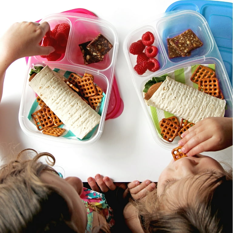 Easylunchboxes 3-Compartment Bento Lunch Box Containers Set of 4 Classic