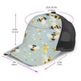 thumbnail image 2 of Disketp Bees Print Trucker Hat Men Women - Mesh Baseball SnapBack Cap, 2 of 7