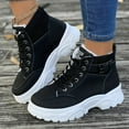 thumbnail image 2 of Leozcaa Women's Hiking Boots Lightweight Fashion Casual Chukka Lace Up Anti-Slip Warm Sneaker Booties, 2 of 7