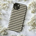 thumbnail image 6 of Vintage Checkered Phone Case, Retro Black and Beige Diamond Pattern Protective Cover, Classic Bold Design Compatible with iPhone 16 15 14 13 12 11 Plus Pro Max Mini, 6 of 6