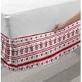 thumbnail image 2 of Nordic Bed Skirt, Christmas Pattern with Winter Inspirations Scandinavian Motifs European, Elastic Bedskirt Dust Ruffle Wrap Around for Bedding Decor, 4 Sizes, Red Sky Blue White, by Ambesonne, 2 of 2