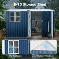 thumbnail image 4 of EuKer Metal Storage Sheds, 10ft x 8ft Outdoor Storage Shed with Lockable Door and Grid Window for Garden, Backyard, Blue, 4 of 8