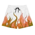 thumbnail image 4 of Men's Trendy Swim Trunks - Vibrant Flame Print & Mesh Liner | Quick-Dry Hawaiian Bathing Suit with Secure Pockets for Beach, 4 of 9