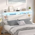 thumbnail image 2 of Aheaplus Queen Size Headboard with Storage, Headboards with Power Outlets and RGB LED Light, Sturdy and Stable Queen Headboard Only for Bedroom, Dorm Room, Guest Room, White, 2 of 9