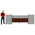 thumbnail image 3 of GOF Office Furniture - 2 Person Workstation, Cubicle with Desk & Pedestal Set (6’D x 14’W x 4’H, Espresso), 3 of 13