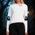 thumbnail image 6 of Kakishop Halloween Tee Shirts for Women Halloween Sweatshirts for Women Ghost Long Sleeve T-shirt Graphic Tees Fall Pullover Tops (White,L), 6 of 8