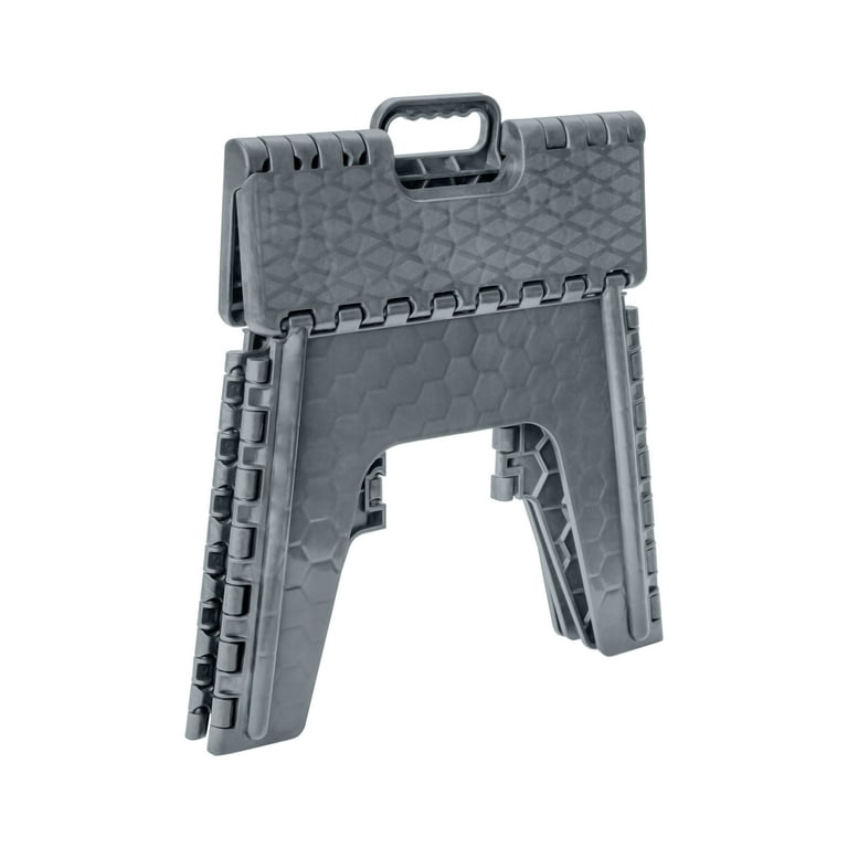 Mainstays Plastic Folding 1 Step Stool 12 inch Gray Dimensions 13.7 x 9.13 x 12 inch