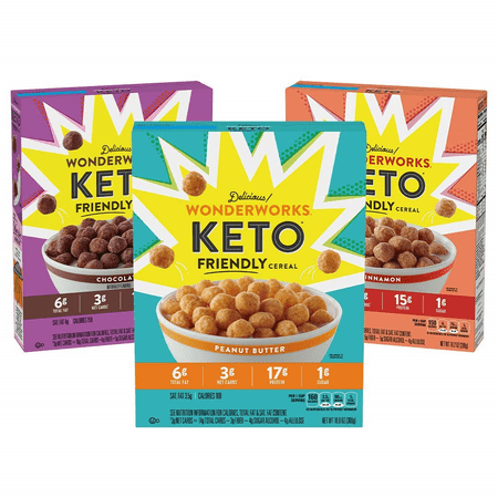 Wonderworks Keto Friendly Cereal, Variety Pack, 31 oz
