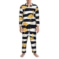 thumbnail image 3 of Naloa Gold Flamingo Men’s Pajamas Set - Long Sleeve Button Down Sleep Shirt and Pajama Bottoms Sleepwear Set-X-Large, 3 of 7
