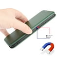 thumbnail image 2 of Dteck Folio Case For OnePlus 7T with Portable Stand, Magnetic Adsorption Closure Slim Fit Carbon Fiber Plastic Flip Case TPU Inner Protective Cover,Green, 2 of 6