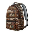 thumbnail image 2 of Bookshelf Wall Library Students Backpack Educational Bookcase Wall School Bag with Classic Book Lover Design, Lightweight and Durable for Students and Readers, 2 of 6