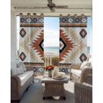 thumbnail image 4 of Orange Beige Boho Blackout Curtains, Light Blocking Print Window Curtains, Vintage Ethnic Tribal Southwestern Thermal Insulated Window Drapes for Living Room Kitchen Cafe 2 Panels, 104"W x 52"L, 4 of 9