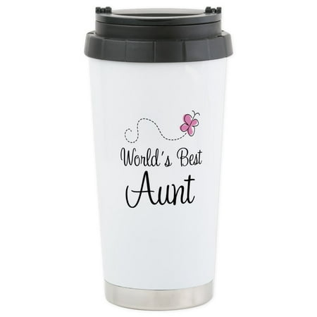 CafePress - World's Best Aunt Stainless Steel Travel Mug - Stainless Steel Travel Mug, Insulated 16 oz. Coffee