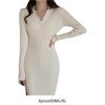 thumbnail image 4 of Guardurnaity Vestido de punto clásico artesanía exquisita textura suave vestidos de manga de estilo elegante vestido de suéter de mujer Vestidos, 4 of 6