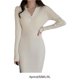 thumbnail image 2 of Guardurnaity Vestido de punto clásico artesanía exquisita textura suave vestidos de manga de estilo elegante vestido de suéter de mujer Vestidos, 2 of 6