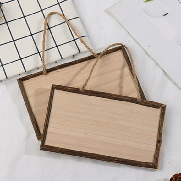 HONMEET 5-Pack Light Brown Wooden Craft Plaques Unfinished Rustic Wall Decor for Home, Office, Projects