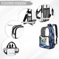 thumbnail image 6 of Xoenoiee Shark Fire Wave Print Kids Clear Backpack for Boys See Through Preschool Kindergarten Elementary School Backpack Transparent Bookbag Schoolbag Daypack with Adjustable Padded Straps, 6 of 7