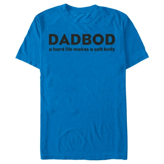 Men's Lost Gods Dad Bod Hard Life Soft Belly  Graphic Tee Royal Blue X Large