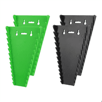 4-Pack Magnetic Wrench Organizer Tool Tray, Premium Wrench Holders SAE (1/4-1/16Inch) and Metric (6mm - 24mm)