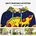 thumbnail image 4 of Haiem PLANETA EN FORMA DE PIZZA for Women's Fashion Hoodies & Sweatshirts with Kangaroo Pocket,Hooded Sweatshirt with Eye-catching Drawstrings-Medium, 4 of 7