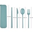 thumbnail image 2 of Utensilios de viaje con estuche, juego de utensilios para acampar Juego de utensilios reutilizables con estuche, juego de cubiertos de plástico Tenedores Cuchara Vajilla, Juego de cubiertos portá, 2 of 5
