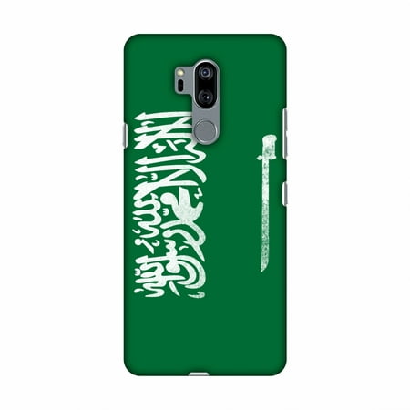 LG G7 Case, LG G7 ThinQ Case, Slim Fit Handcrafted Designer Printed Snap on Hard Shell Case Back Cover - Soccer - Love For Saudi