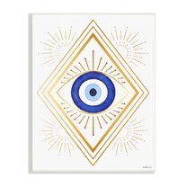 Stupell Industries Vivid Blue Eye Vintage Geometric Deco Glam Shapes, 13 x 19, Design by Amanda Greenwood