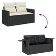 thumbnail image 5 of vidaXL Garden Sofa Set Black PE Rattan Large Adjustable Armrests, 5 of 10