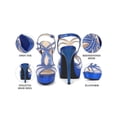 thumbnail image 4 of BLISSFUL STEP Rhinestone Slingback Strap Platform Stiletto Heel Sandals for Women Blue (Size 9), 4 of 7