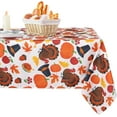 thumbnail image 2 of Rectangle Fall Tablecloth 60x84 inch Pumpkins & Turkeys- Washable Wrinkle Resistant Thanksgiving Tablecloth for Fall/Harvest Dinner Party Banquet Holiday Table Cover, 2 of 6