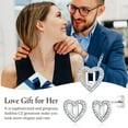 thumbnail image 5 of U7 Heart Initial Earrings Hypoallergenic 925 Sterling Silver Stud Earrings CZ Letter Earring for Women Birthday Jewelry Gift, Letter U, 5 of 9