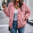 thumbnail image 2 of Vedolay Womens Winter Jacket Business Winter Work Lady Solid Button Coat Fall Coat Pink,L, 2 of 5