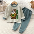 thumbnail image 2 of Pisexur Tenue d'Automne pour Bébé Fille Garçon, Ensemble de Pyjama pour Tout-Petits Garçons Filles, Mode Décontractée, Floral, Col Rond, Manches Longues, Chandail à Enfiler et Pantalon, Tenue de Nuit, Ensemble 2 Pcs pour Enfants, 3 Mois à 6 Ans, 2 of 3