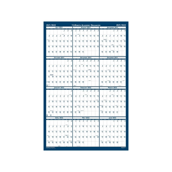 House of Doolittle Laminated Wipe Off Wall Academic Calendar, Reversible, 18" x 24"