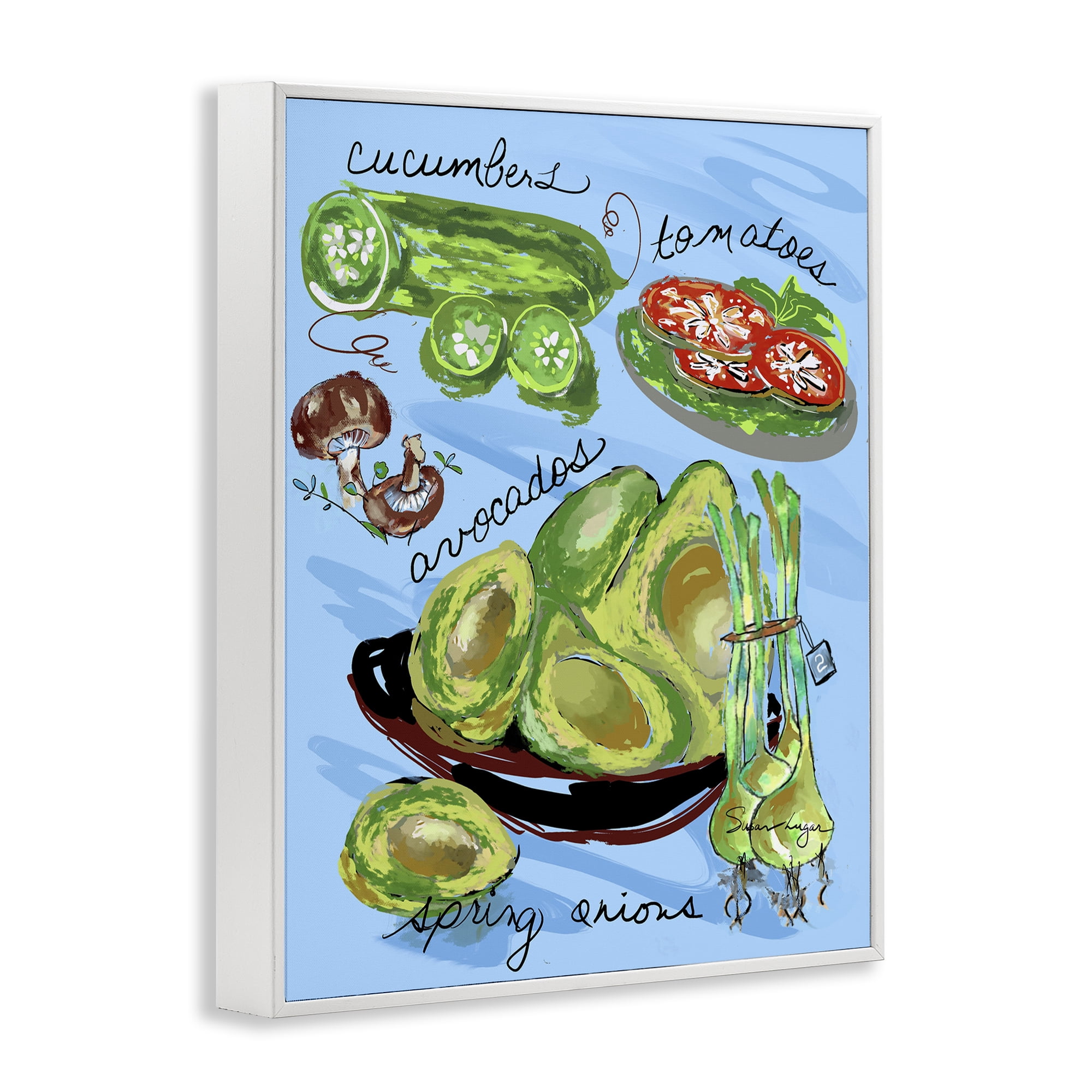 Stupell Industries Fresh Produce Collection White Framed Giclee Art, design by Susan Lugar