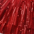 thumbnail image 5 of renvena Kids Girls Shiny Sequined Elastic Waistband Tutu Skirt Latin Jazz Dancewear 2-14 Red 8-10, 5 of 7