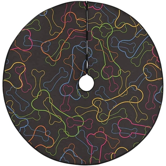 FMSHPON Art Xmas Christmas Tree Skirt Stand Mat for Holiday Party Decoration Indoor Outdoor 48 inches