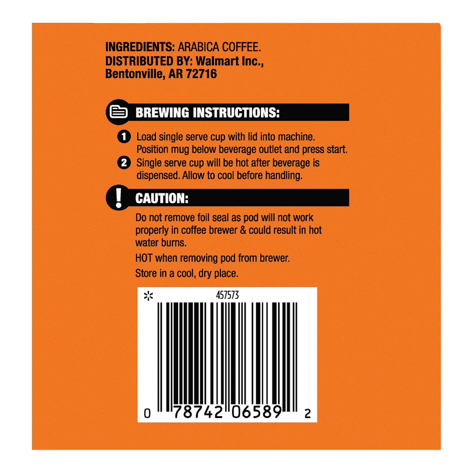 (3 pack) Great Value 100% Arabica Breakfast Blend Medium Roast Ground Coffee Pods, 12 Count