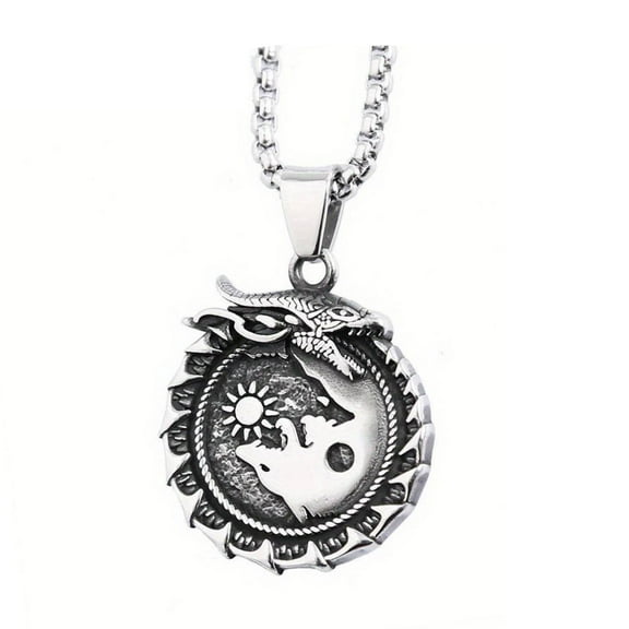 KMYY Viking Wolf Pendant Necklace Skoll Hati Wolf Pendant Necklace Retro Nordic Viking Jewelry Gift for Men And Women