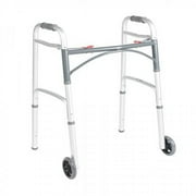 Folding 2-button walker, 5" wheels-glides, adult, case of 4