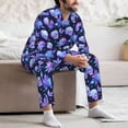 thumbnail image 7 of Yiaed flower starry sky Skull Print Men’s Pajamas Set - Long Sleeve Button Down Sleep Shirt and Pajama Bottoms Sleepwear Set Mens Pjs Sets Men's Pajama Bottoms-X-Large, 7 of 7