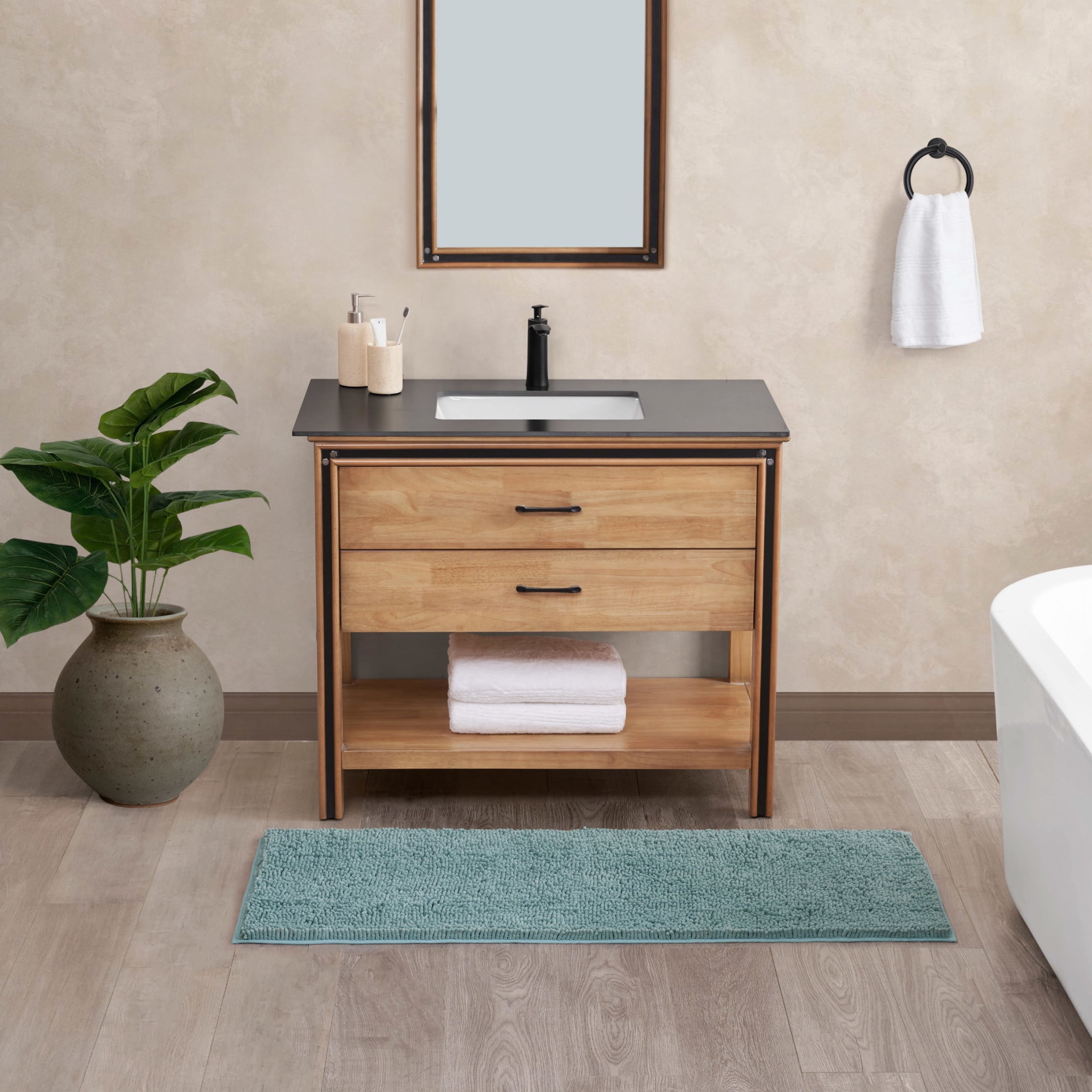 Resort Collection Chenille Plush Loop Bath Mats