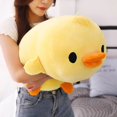 thumbnail image 3 of Lindo pato acostado de algodón relleno de pato amarillo juguete de peluche suave almohada cojín para niños bonitos regalos de Navidad para la decoración de la habitación de las niñas, 3 of 4