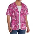 thumbnail image 2 of Gukieu shiny with pink heart Print Men's Short-sleeved Shirts, Button-down Pocket Shirts, T-shirts, Beach Vacation Travel Summer Clothing-XX-Large, 2 of 5
