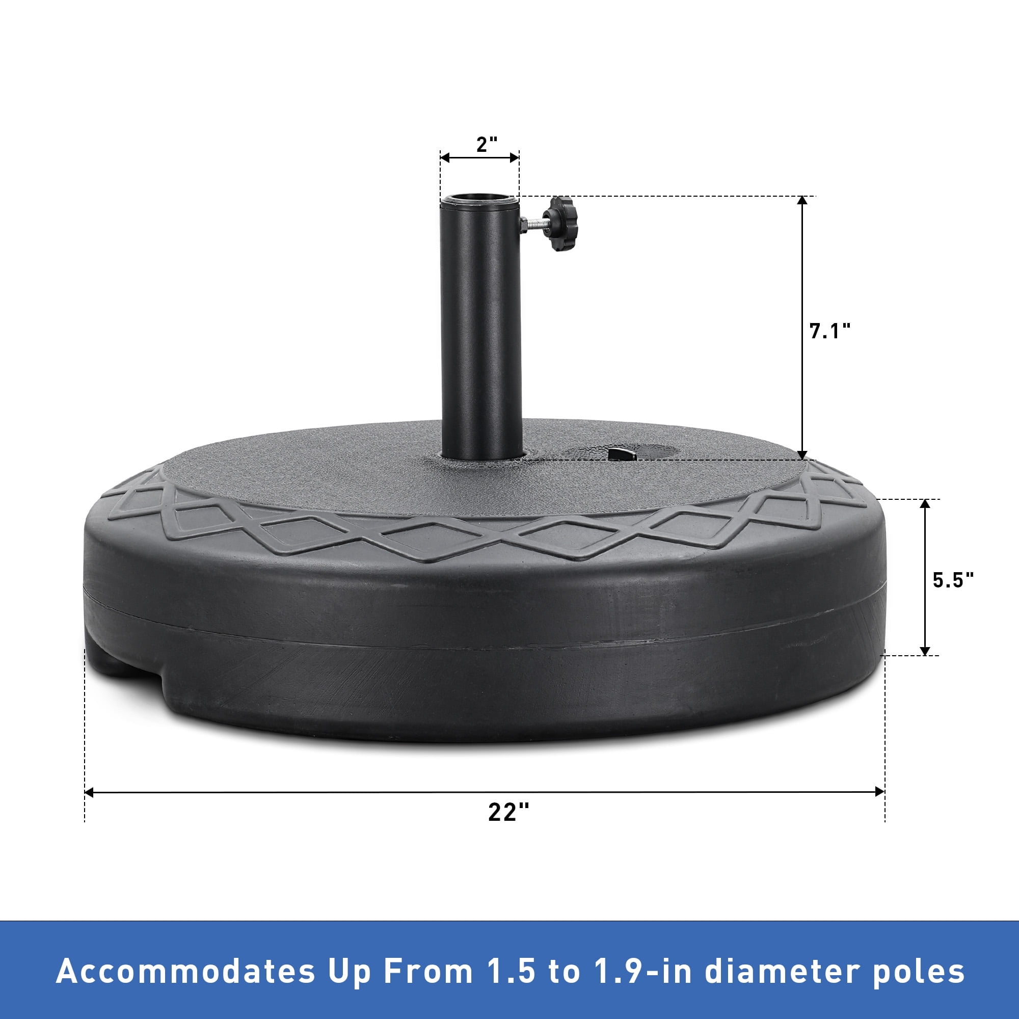 Ainfox Weighted Base for 9ft Patio Umbrella,Heavy Duty Water Filled Market Umbrella Stand